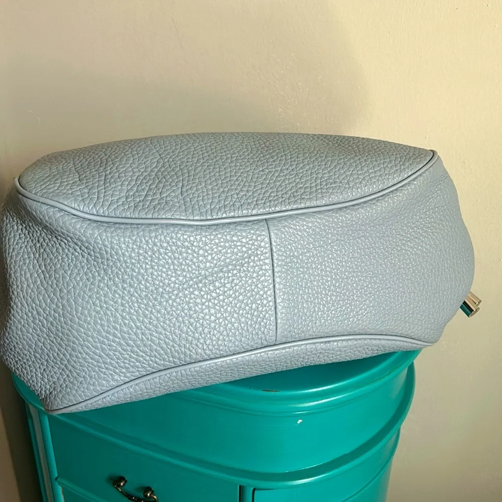 Michael Kors Large Pebbled Leather Dalia Dusty Blue Tote Shoulder Bag - Picture 5 of 13